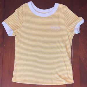 Yellow Striped Hollister Slim Tee